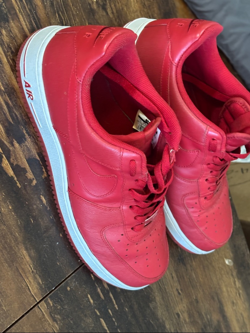Nike Men's Red Leather Sneakers with White Midsole